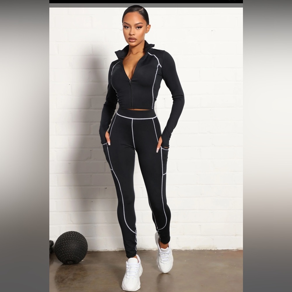 All You Got Active Contrast Stitch Super Soft Legging - Black